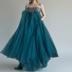 Christian Gota Teal Gown – Size 4